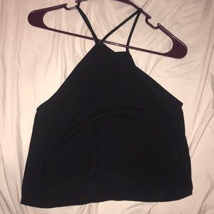 sheer black crop top NEVER WORN*